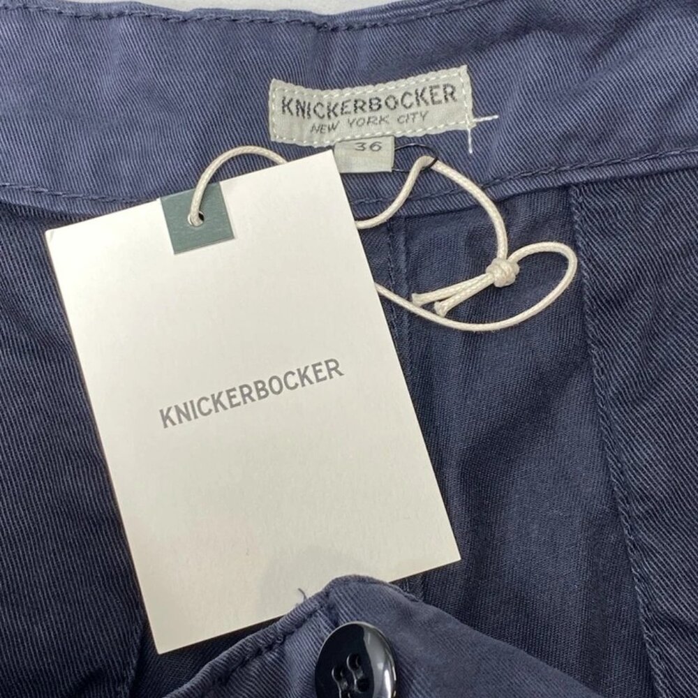 NEW KNICKERBOCKER  Single Pleat Trousers Navy Blue Size 36 | Relaxed Tapered - Picture 4 of 8